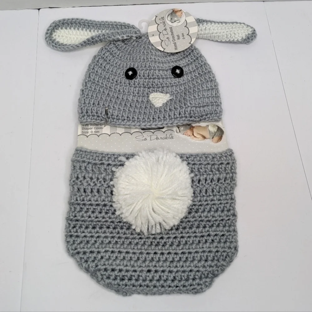 So Durable Bunny Rabbit Crochet Costume Baby Photography 0-6m